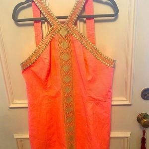 Gorgeous coral and gold Lilly Pulitzer dress
